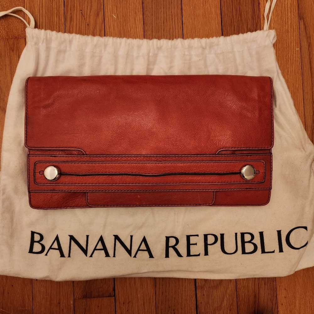 Banana Republic Red Leather Clutch